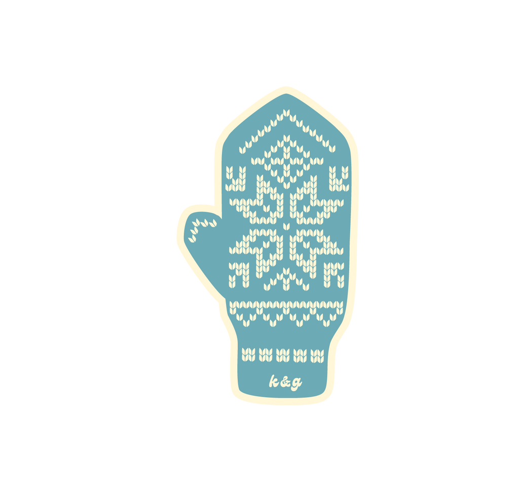 Norwegian Mitten Stickers - Blue