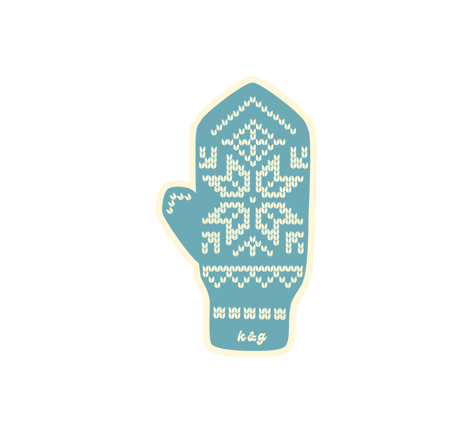 Norwegian Mitten Stickers - Blue