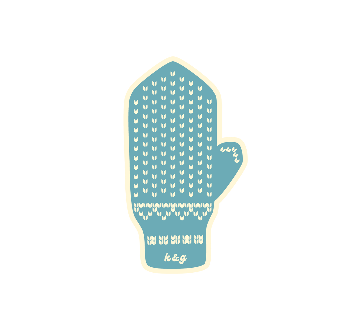 Norwegian Mitten Stickers - Blue