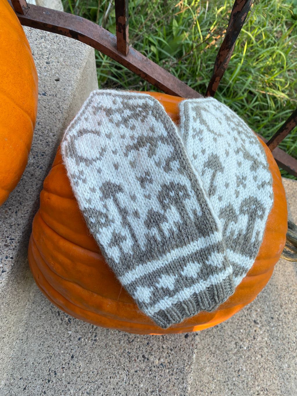 Harvest Moon Mushroom Mittens - Digital Knitting Pattern
