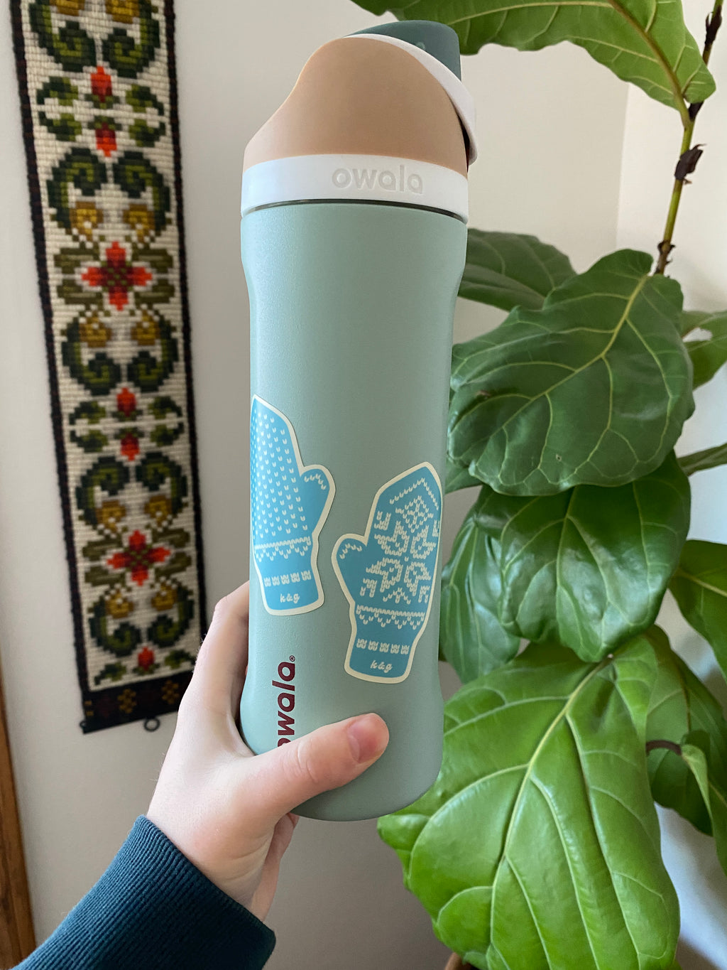 Norwegian Mitten Stickers - Blue