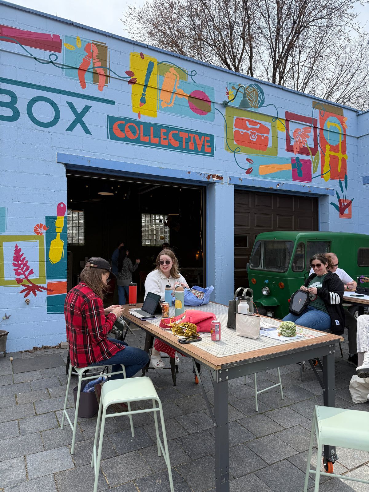 Craft night at the Toolbox Collective (outside)